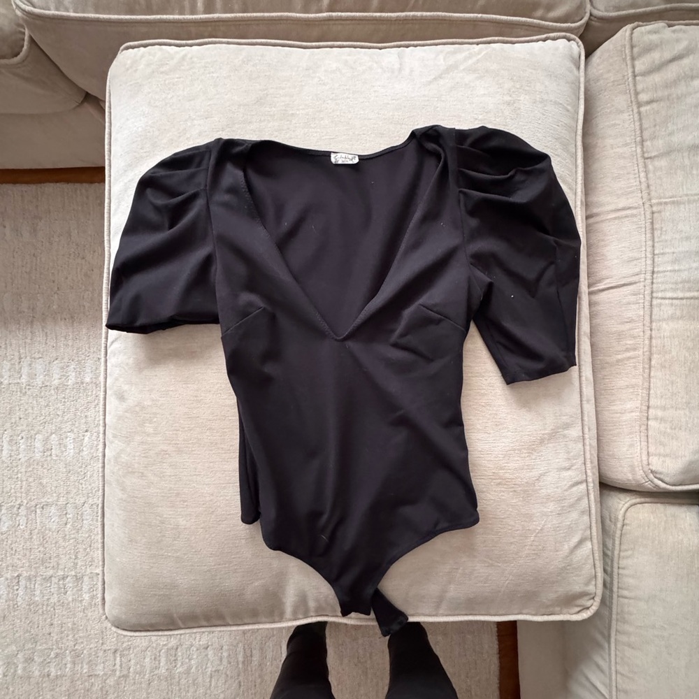 Free People Black and Cream Textured Fabric